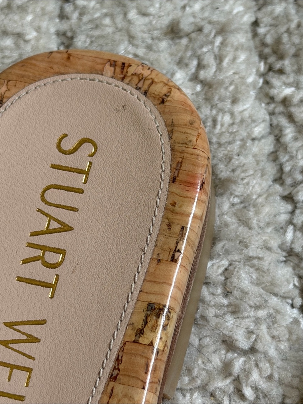 Stuart Weitzman Orange Patent Cork Flip Flops - Picture 8 of 8